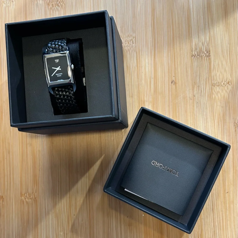 Tom Ford Watch With 35mm Black Face & Black Braided Band - Picture 9 of 10